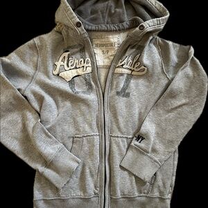Small Aeropostale Grey Zip Up Hoodie